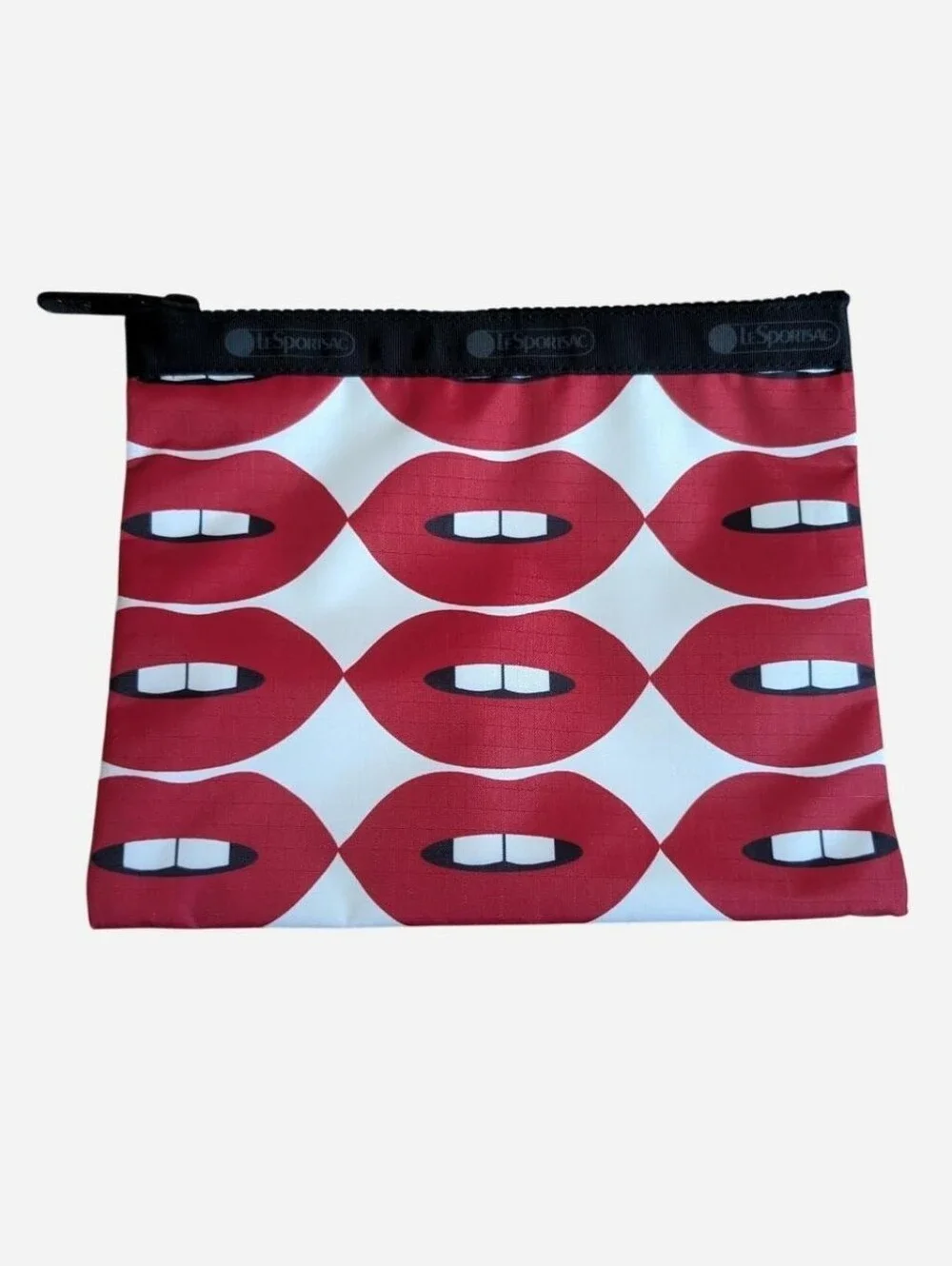 Lesportsac x Libertine red lips zipper pouch bag
